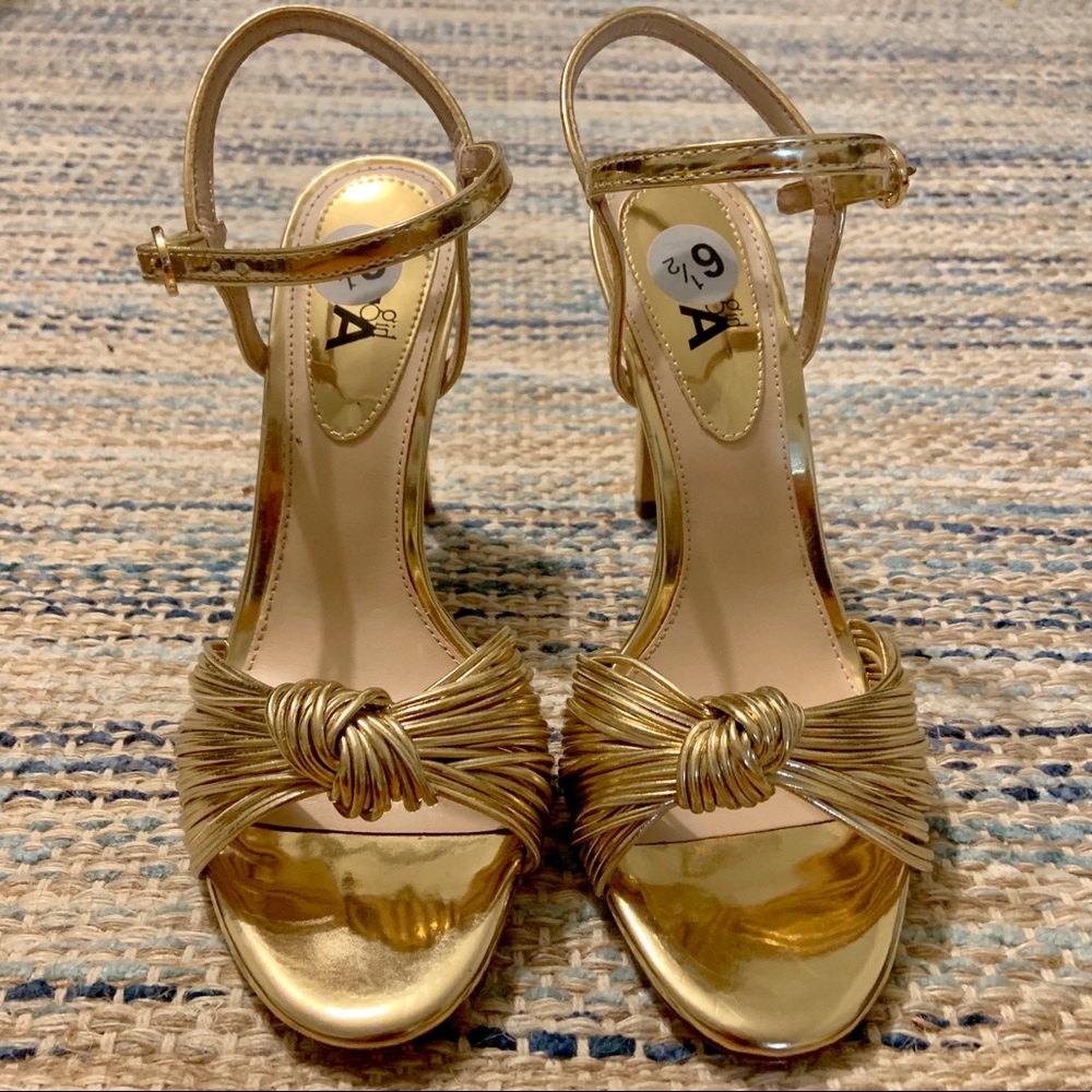Gold Strappy Shoes